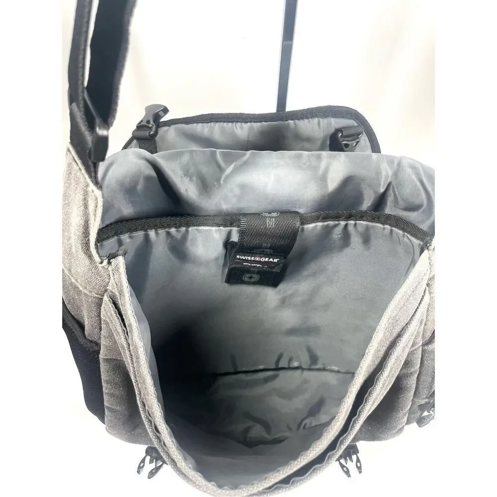 SwissGear Zinc Canvas Gray 14” Laptop Messenger Bag Shoulder Bag Top Handle